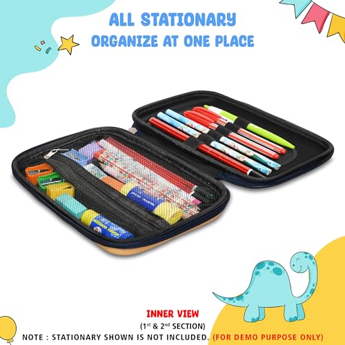 Image of Stylbase Pencil Box Suitcase for Boys & Girls | Hard School Pencil Case Geometry Box with Password Lock & Handle | Pencil Pouch for School Supplies Kids (Red)