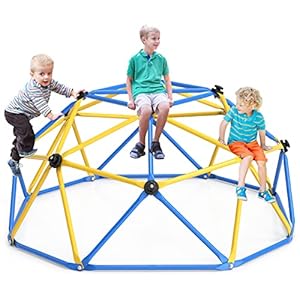 GIKPAL Climbing Dome, Upgraded 6FT Geometric Dome Climber with Climbing Grip for Kids Indoor Outdoor Play Equipment, Supports 600LBS Jungle Gym Playground Backyard Play Centre, Easy Assembly