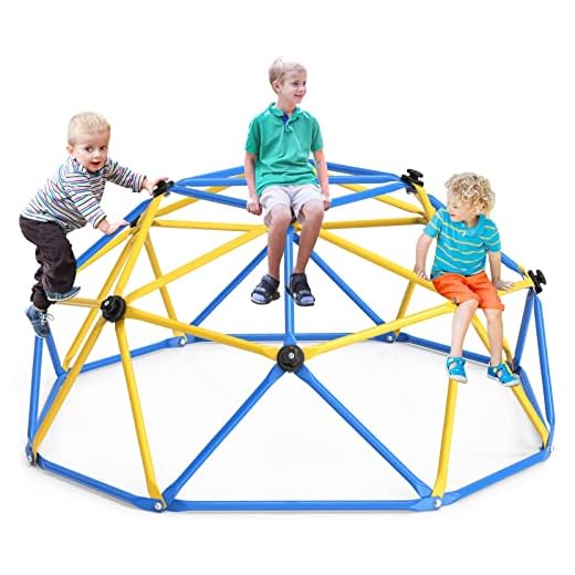 GIKPAL Climbing Dome, Upgraded 6FT Geometric Dome Climber with Climbing Grip for Kids Indoor Outdoor Play Equipment, Supports 600LBS Jungle Gym Playground Backyard Play Centre, Easy Assembly