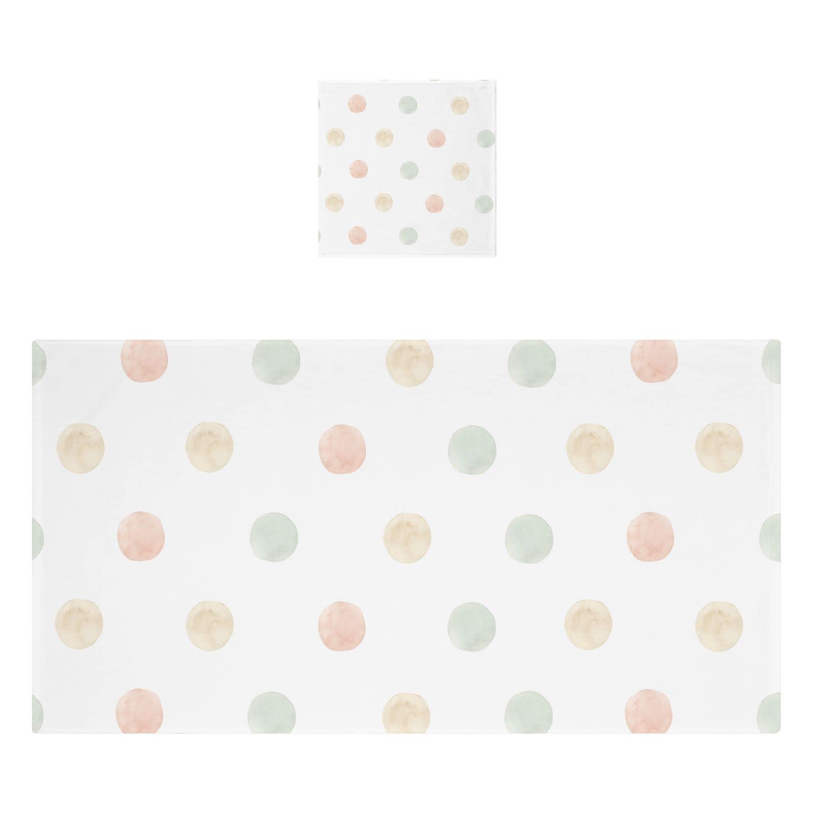 GUIJI Pastel Dots Cotton Bath Towel Set of 2, Soft and Highly Absorbent, No Color Loss for Bathroom, Hotel, Gym, Spa, Beach, Swimming Pool