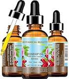 Botanical Beauty ROSEHIP SEED OIL 100% Pure Natural Refined Cold-pressed Carrier Oil For Face, Skin, Body, Hair, Lip, Nails, Rich in vitamin C, Vitamin E, Anti-Aging (1 Fl Oz 30 ml)