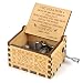 Kafete Music Box Hand Crank Engraved Musical Box-U R My Sunshine Mechanism Antique Vintage Personalizable Gift for Dear Mother from Son on Birthday Party