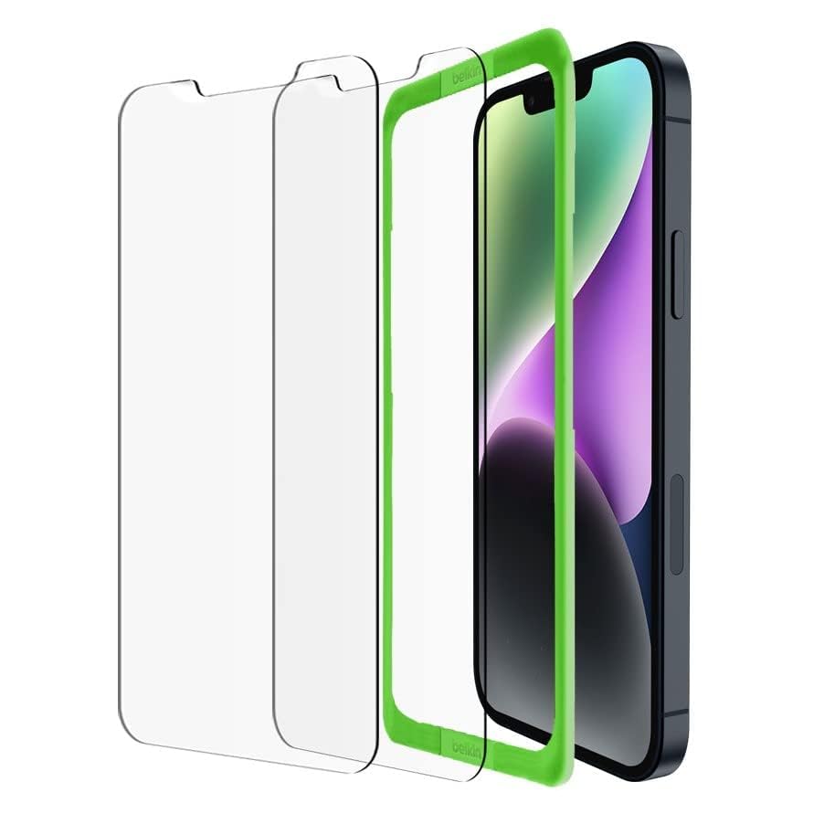 Belkin Tempered Glass Screen Protector Guard For Iphone 14/13/13 Pro With Easy Installation Frame - 2 Pack For Cellphone (B0BBT59PQH) Amazon Price History, Amazon Price Tracker