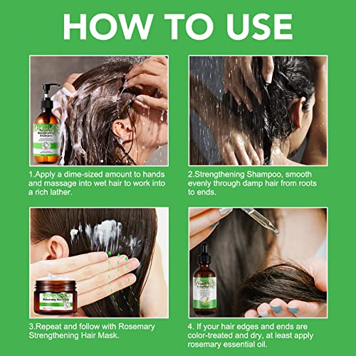 OEWWEX Rosemary Shampoo, 300ml Rosemary Shampoo for Cleanse Hair, Helps Improve Hair Growth, Moisturize & Soften Hair, Hair Care Shampoo for Hair Loss, Fluzy Hair, Fits for Women Men - 10.56 Fl Oz - Image 7
