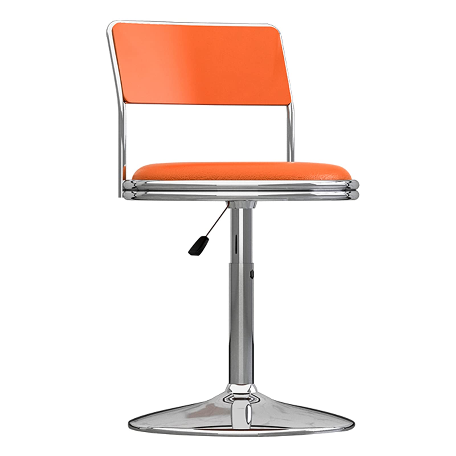 Adjustable Orange Bar Stools with Backrest - Comfortable Sponge Seat, SGS Certified Air Lift, Perfect for Dining & Kitchen - Height 40-53cm, Easy Lift Design