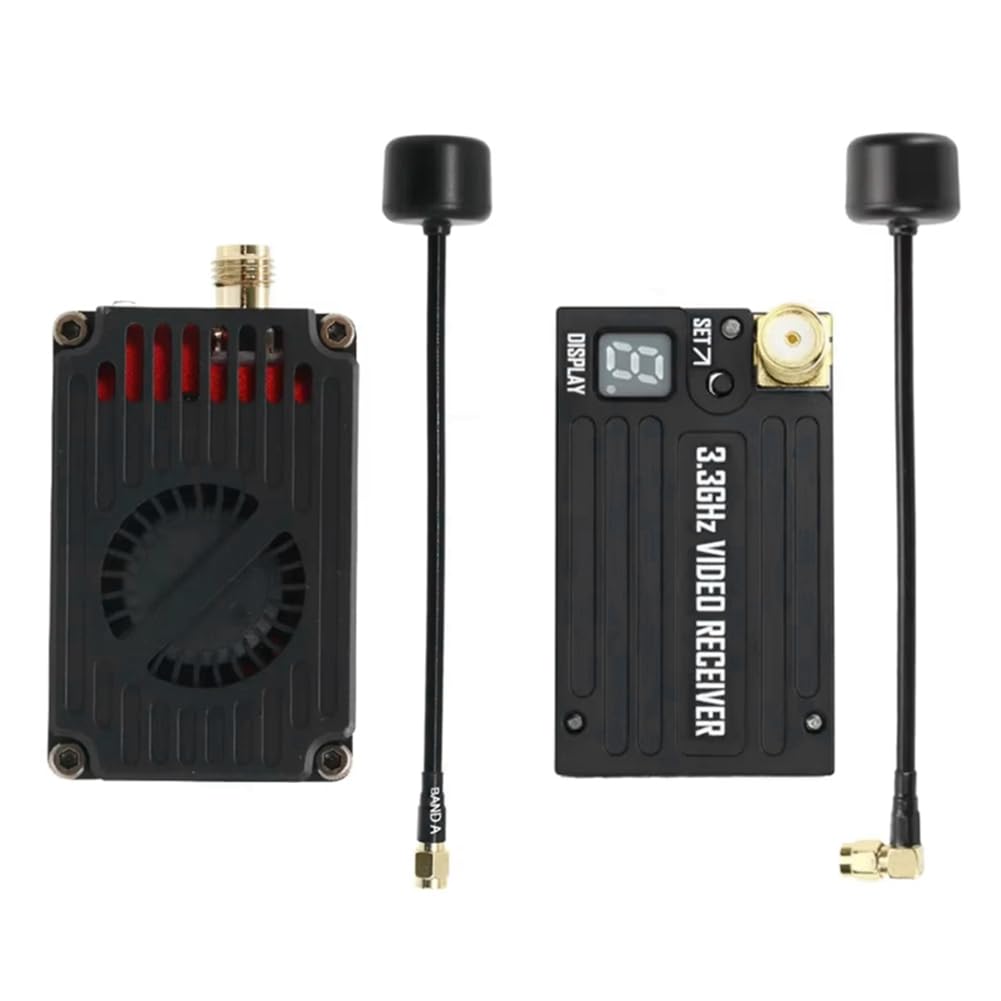 Transmisor VTX de 3,3 G y 4 W y Receptor VRX. Transmisión de Video para Carreras de Drones y Gafas FPV. Alcance y Claridad Mejorados.