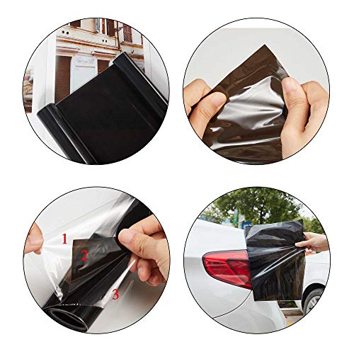 Tomall VINYL FILM-DARK BLACK 78.7''X12'' Dark Black Vinyl Film For Car Headlight Taillight Fog Lights Tint Self Adhesive Decals Sports Modification Car Stickers thumb #5