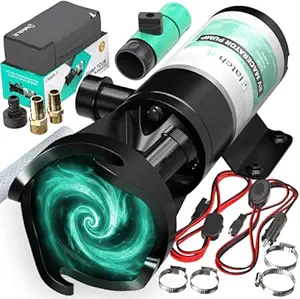 LATCH.IT RV Macerator Pump 12V | 12GPM Macerator Pump for RV V2.0 | RV Waste Pump Macerator w/Quick-Release Fittings, Hoses & Clamps | 7-15A | Portable RV Pump | Dump 15 Gallons of waste per minute!