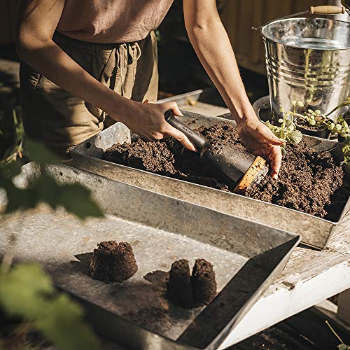 Fiskars Fabricante de blocos de solo para sementes de jardim com poda de ar natural, ferramenta de j