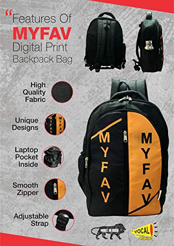 Image of MY FAV Laptop Backpack | Printed Lightweight Laptop Bag for Men & Women | Water-Resistant Office, School & College Backpack | Spacious & Durable with Multi Compartments |Fits Up to 17 inch Laptop