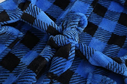Image of Girls Fleece Robe Boys Hooded Bathrobe Soft Flannel Robe For Kids
