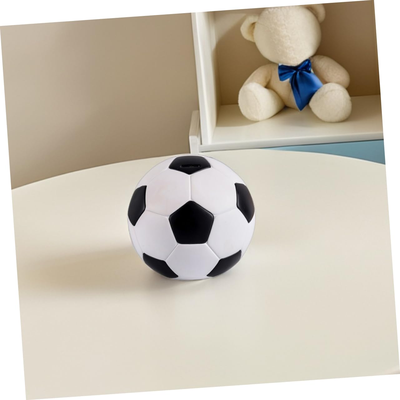 Salvadanaio a Forma di Football 2 Pezzi in Vinile per Bambini