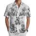 Funny Hawaiian Shirt for Men Raccoon Print Beach Vacation Aloha Shirt Short Sleeve Button Down Tropical Summer Party Casual Top M