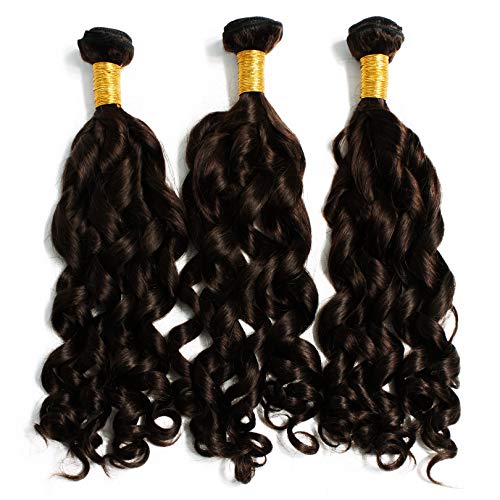 Spiral Curl Wave 8A 3 Bundles Deal Real Virgin Raw Human Hair Unprocessed Weave Double Weft Natural Color (14 16 18 Inch)
