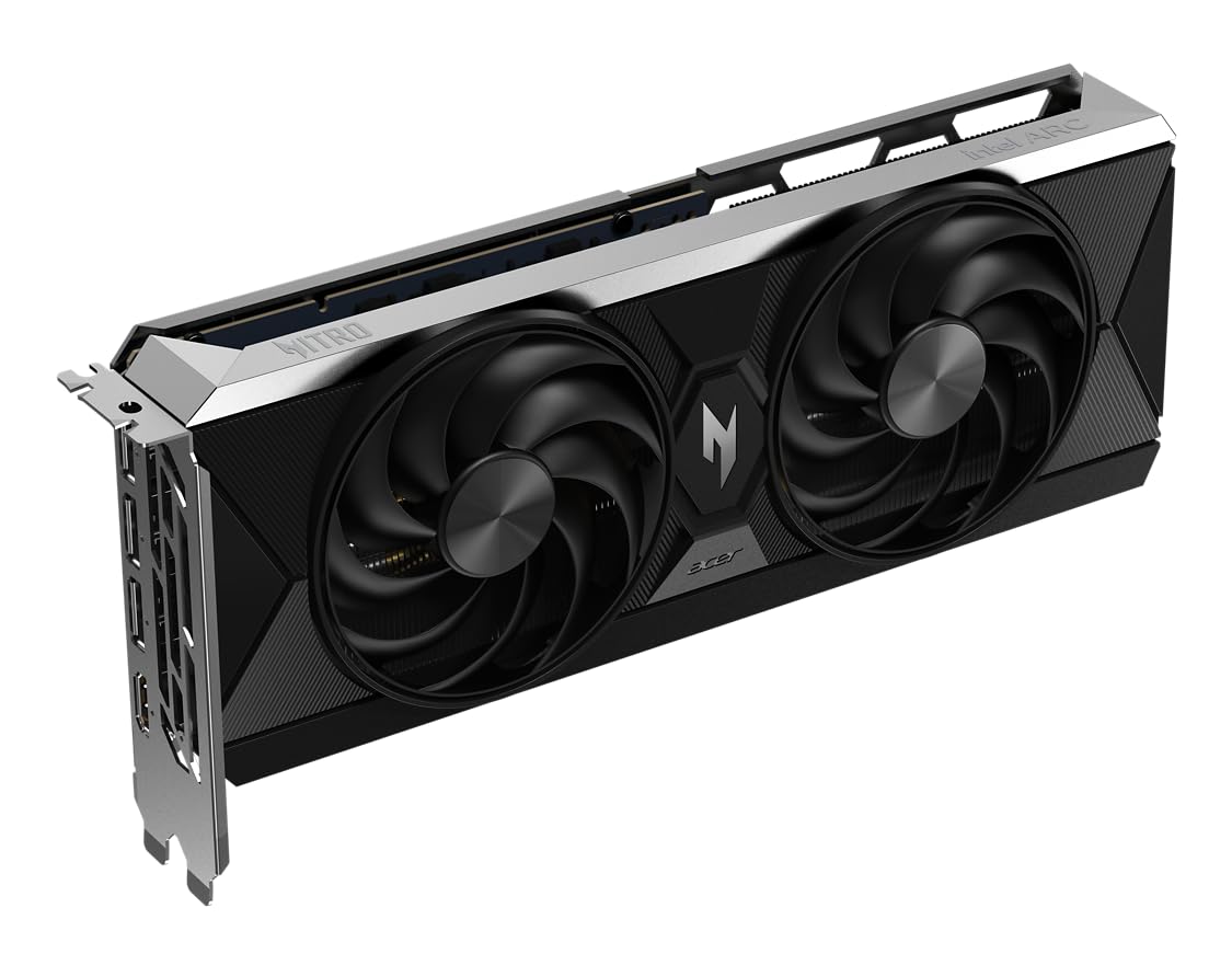 Acer Nitro Intel Arc B580 - Scheda grafica overclocking da 12 GB GDDR6, Xe2 a 20 core, sistema di raffreddamento Frostblade a doppia ventola, orologio grafico 2,74 GHz, 1 HDMI 2.1 con supporto HDMI 4K
