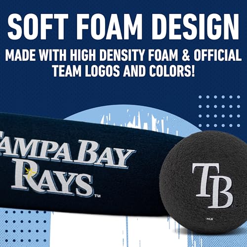 Image of MLB Tampa Bay Rays Team Jumbo Foam Bat and Ball Set, 21-Inch, Blue