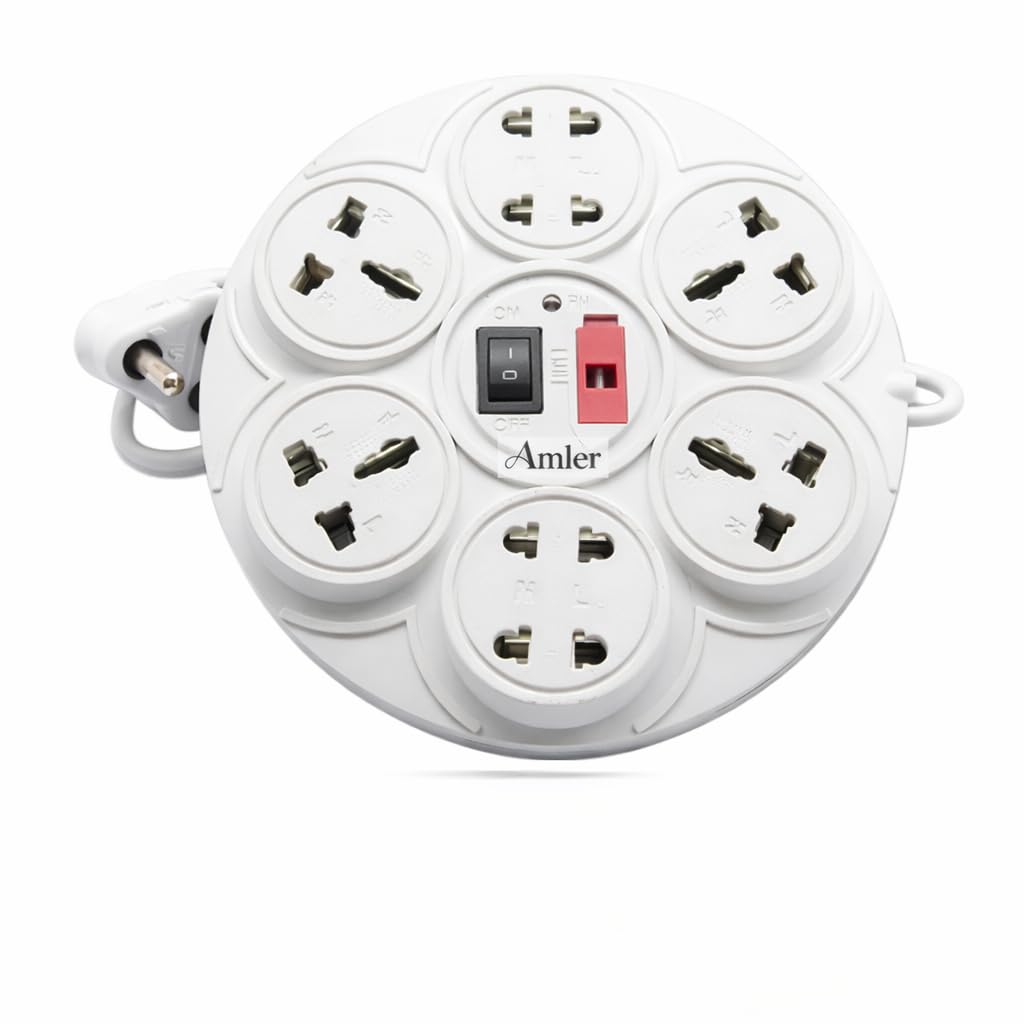 Extension Board Round | 6A 240V Power Strip | Universal Multi Plug with Switch | Overload Protection | Fire Resistant | Heavy Duty for Home, Office, Chargers & Appliances-image-39