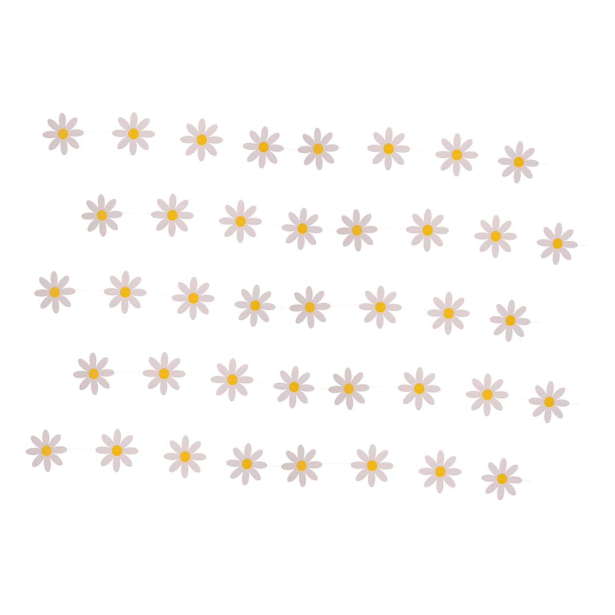 TOYANDONA 15piezas Banderín Decorativo De Margaritas Para Cumpleaños De Guirnalda Floral Para Fiestas Infantiles y Shower Para Decoración De Interiores y Fondos De Fotos