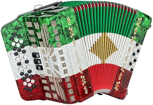 SofiaMari NSM-3412 Accordion Outfit: 34 Button 12 Bass, 3 Switch Accordion with Case and Straps