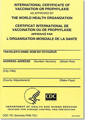 International Certificate of Vaccination Prophyaxis as Approved by the World Health Organization = Certificat International de Vaccination Ou de ... de La Sante, November 2007: Packages of 25