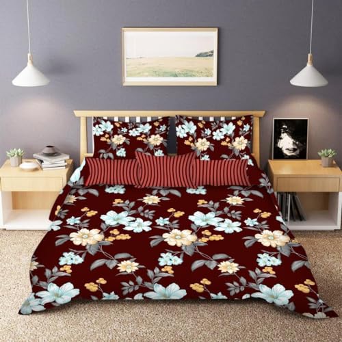 Image of Geo India Limited || Floral TC Cotton Blend Double Size Radium Bedsheet with 2 Pillow Covers (Printed Bedsheet - 02)