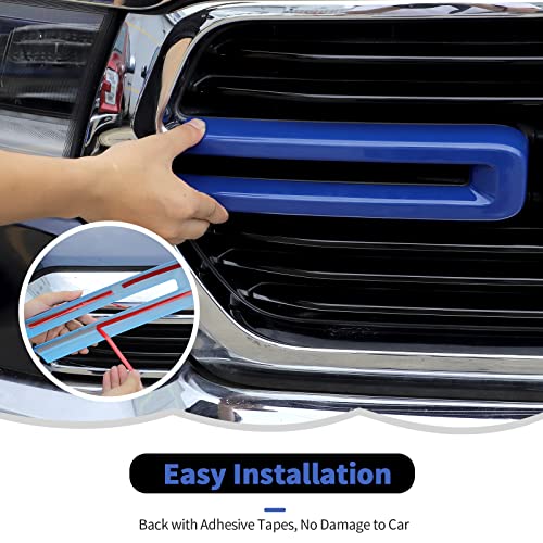 Image of Front Grille Inserts Trim Cover Grill U Bar Cover Frame Decoration Exterior Accessories for Dodge RAM 2018 2019 2020 2021 2022,Blue