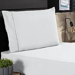 Jogo de Cama Classic Solteiro Percal 400 Fios Ponto Palito 02 Peças, Antiácaro, Anti-pilling com Toque Macio - Branco