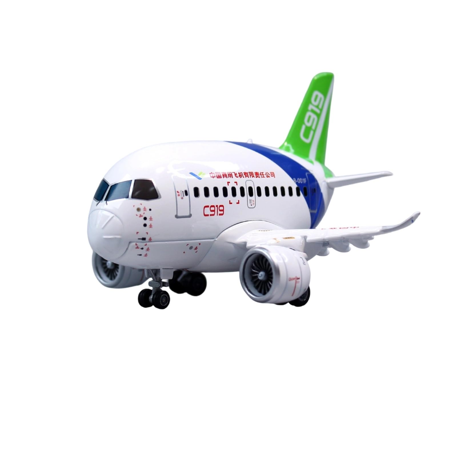 Maqueta Avión Avión Comercial Morno Caricatura Maqueta Avión Metal Tallado para Niños
