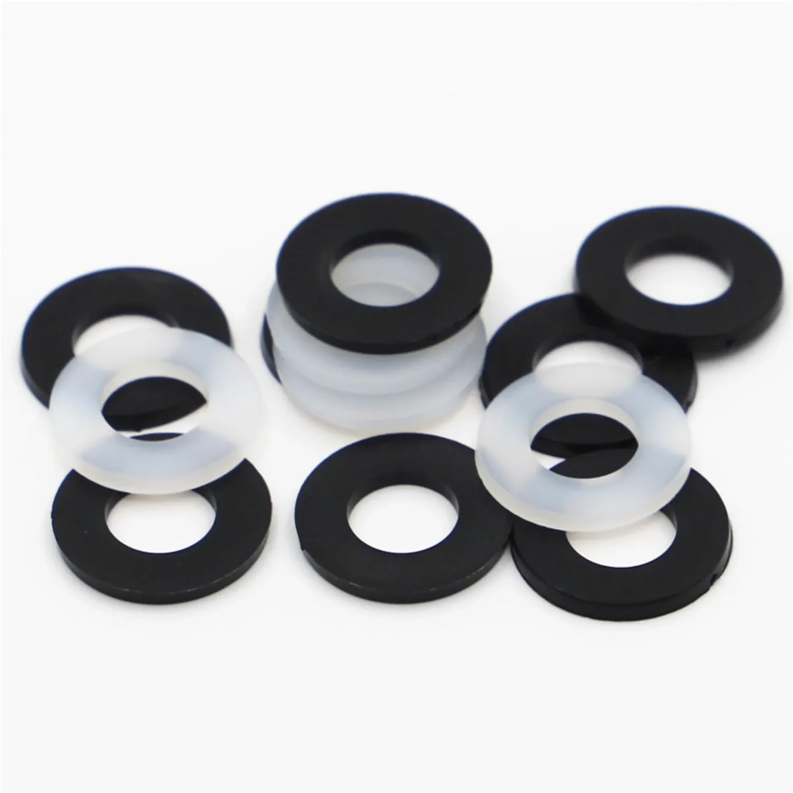 arandelas de seguridad dentadas, Arandela plana de nailon de plástico blanco M2-M12, espaciador plano, anillo de junta aislante(WHITE,50pcs M10x20x1mm)
