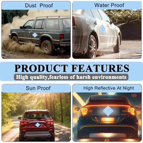 Image of 2 Pack Baby on Board Magnet for Car, Magnetic Safety Sign with Reflective, Strong Car Magnet Sticker, Waterproof Baby in Car Sign for Dad Mom, Easy to Attach and Remove 4.7 Inch(BLUE)