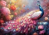 Puzzle 200 Teile Erwachsene Klassische Puzzle Bunter Pfau Perfekt Um Die ProblemlöSungsfäHigkeiten Zu Verbessern, FöRdert Konzentration und Geduld, für Erwachsene und Kinder Ab 14 Jahren 35x25 cm H-0