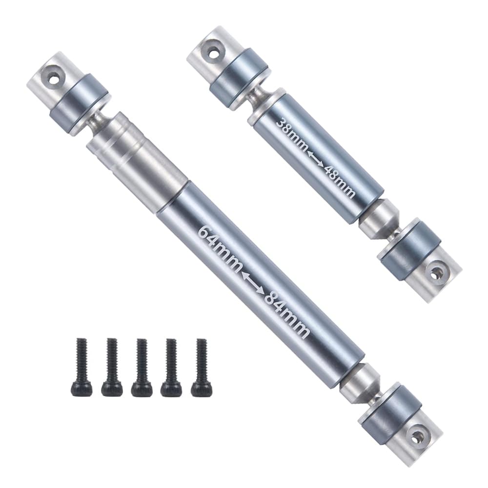 MORLORDY RC Stainless Steel Drive Shafts Aluminum Alloy Driveshafts 38+64mm for 1/24 RC Crawler Car SCX24 Upgrades AXI00005 Gladiator Accessories