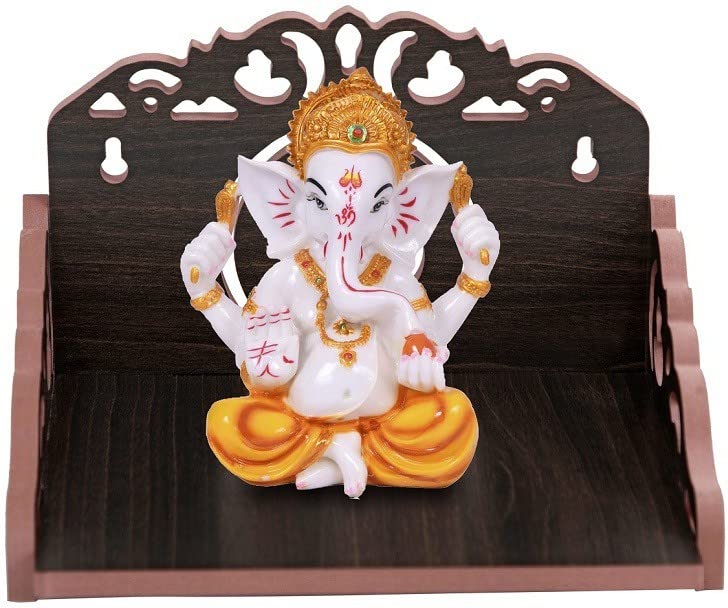 VYOM Design & Decor Sacred Serenity Wooden Home Shrine, Crafted Elegance for Your Spiritual Space Like Home, Office, Shop 284