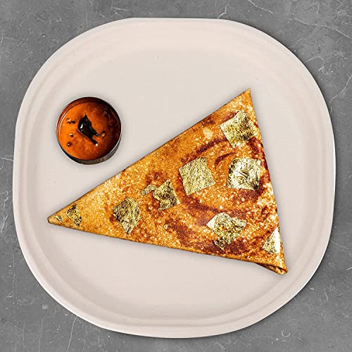 Image of [6 inch, 25 Count, Square, Beige Disposable Bagasse Paper Plates | Eco-Friendly Sugarcane Plates for Wedding, Party, Cafes | Ideal for Both Hot & Cold Food