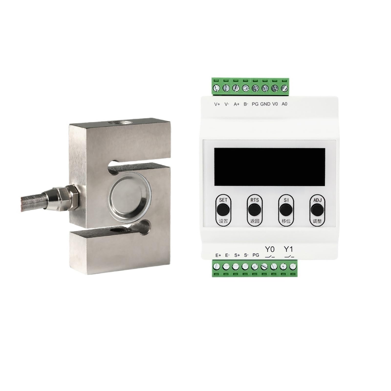 MXXDMOPD Indicator Display+Load Cell Voltage Scale S-Type Compression Weight Sensor(200kg)