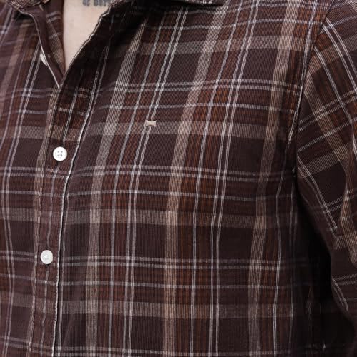 Image of BASICS 100% Cotton Checked Shirt for Men | Slim Fit | Everyday Smart Casual Wear | Full Sleeve