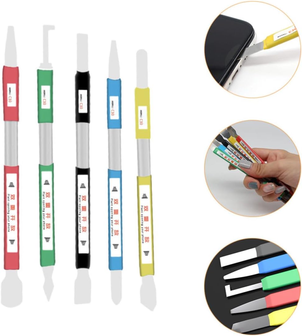 5 in 1 High Precision Stainless Steel and PVC Repair Prying Crowbar Tool Kit for Tablet and Mobile Phone Disassemble, Practical Electronics Opening Pry Tool for Devices Repairing