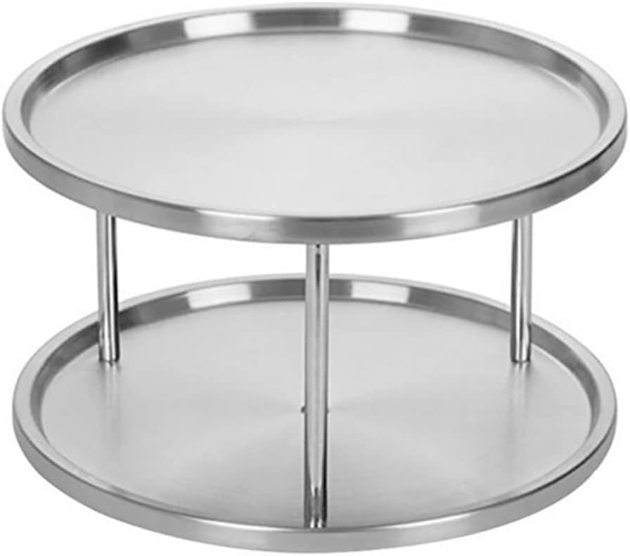 Plate holder Stainless Rack Organizer Turntable Rotating Stand For Dining Table Kitchen Counters Cabinets