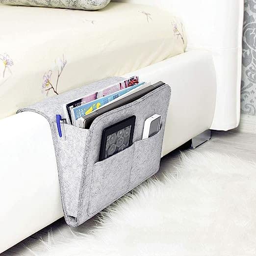 EKANTIK Bedside Storage Organizer | Remote Holder | iPad Holder | Cabinet Hanging Warehouse | Small Things Carrier | Bed Caddy | Magazine Rack | 5 Pockets (Multi-color)