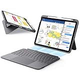 ESR Flex iPad キーボード付きケース, iPad Air 11インチ (M3/M2)、第5世代、第4世代 対応, 超軽量マグネット着脱式キーボード(ライティング／ビューイングモード対応),大型精密トラックパッド, ダークグレー