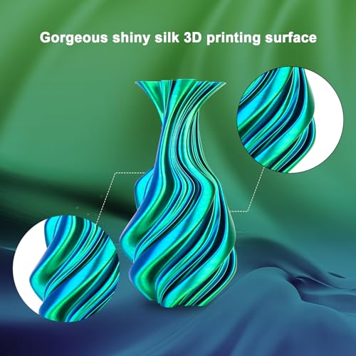 Image of YOUSU Silk PLA Filament 1.75mm, 3D Printer Filament Coextrusion Filament Dual Color, Compatible with Most of 3D Printer, Silk Blue Green 1kg(2.2lbs).