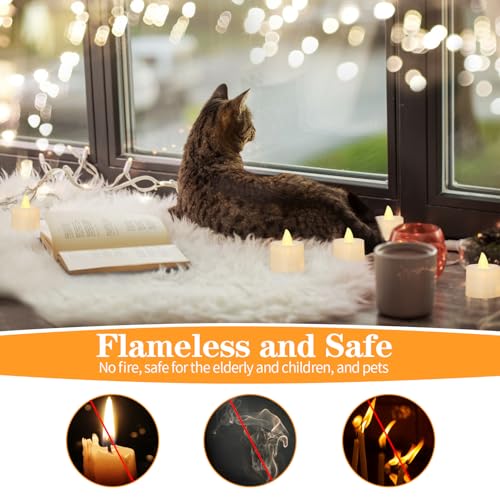 Image of KOABY 50 Pack Flameless Votive Candles, Last 8H+, Warm White Light, No Timer No Flickering