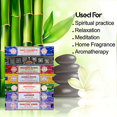 Satya Incense Gift Set Nag Champa, Super hit, Dragon's Blood, Sandalwood, Patchouli, Lavender, Positive Vibes, 15 g - Image 5