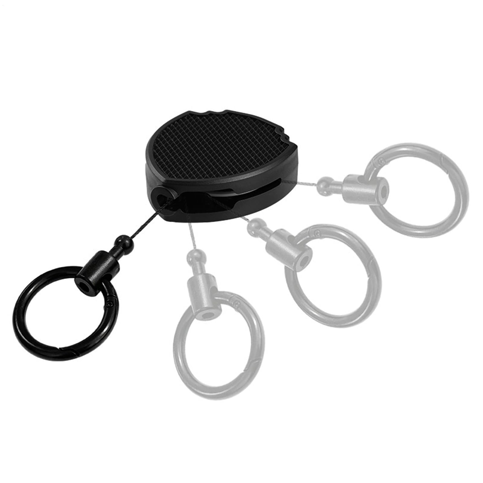 Retractable Keychain,Carabiner Keyring - Men Keychain with 23.6 Inch Steel Cord | for Men Women Camping Hiking Mountaineering Travel Outdoor