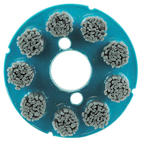 Image of Weiler 85788 3 inch Nylox Disc Brush, Rectangular Filament, 80SC Fill Grit, 7 /8 inch Arbor Hole, Made in The USA
