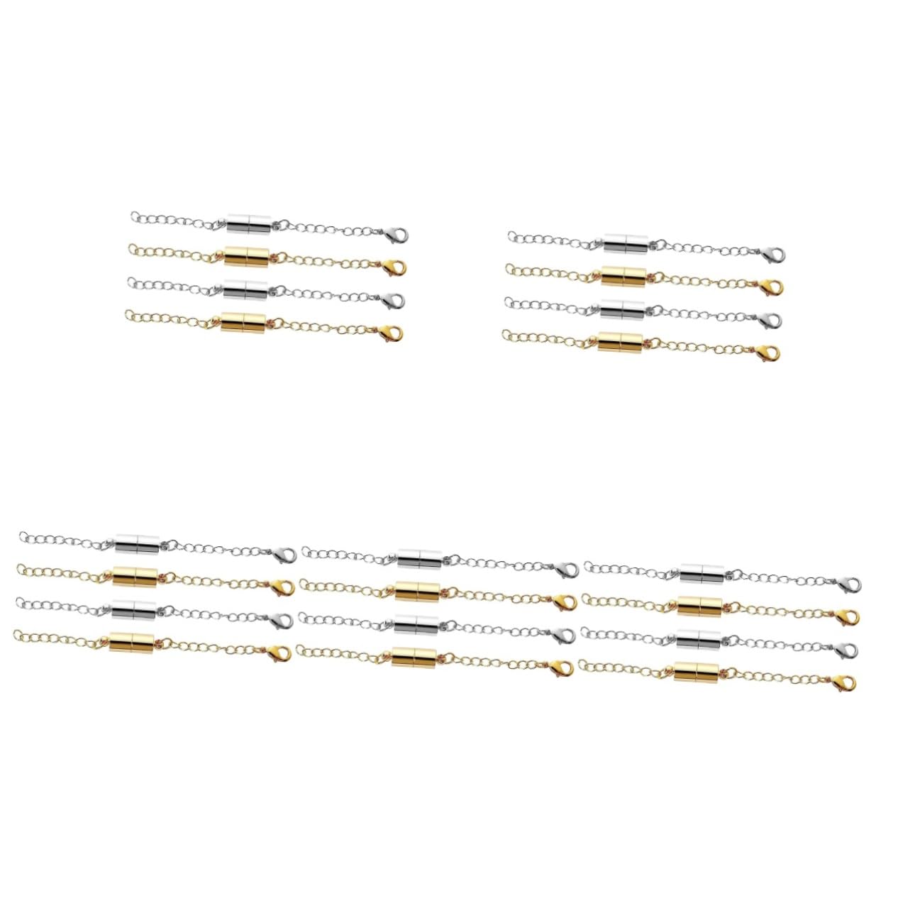 Operitacx 20pares Extensor De Collar Magnético De Cadena De Extensión Con Cierre De Langosta Para Joyas y Conectores De Joyería