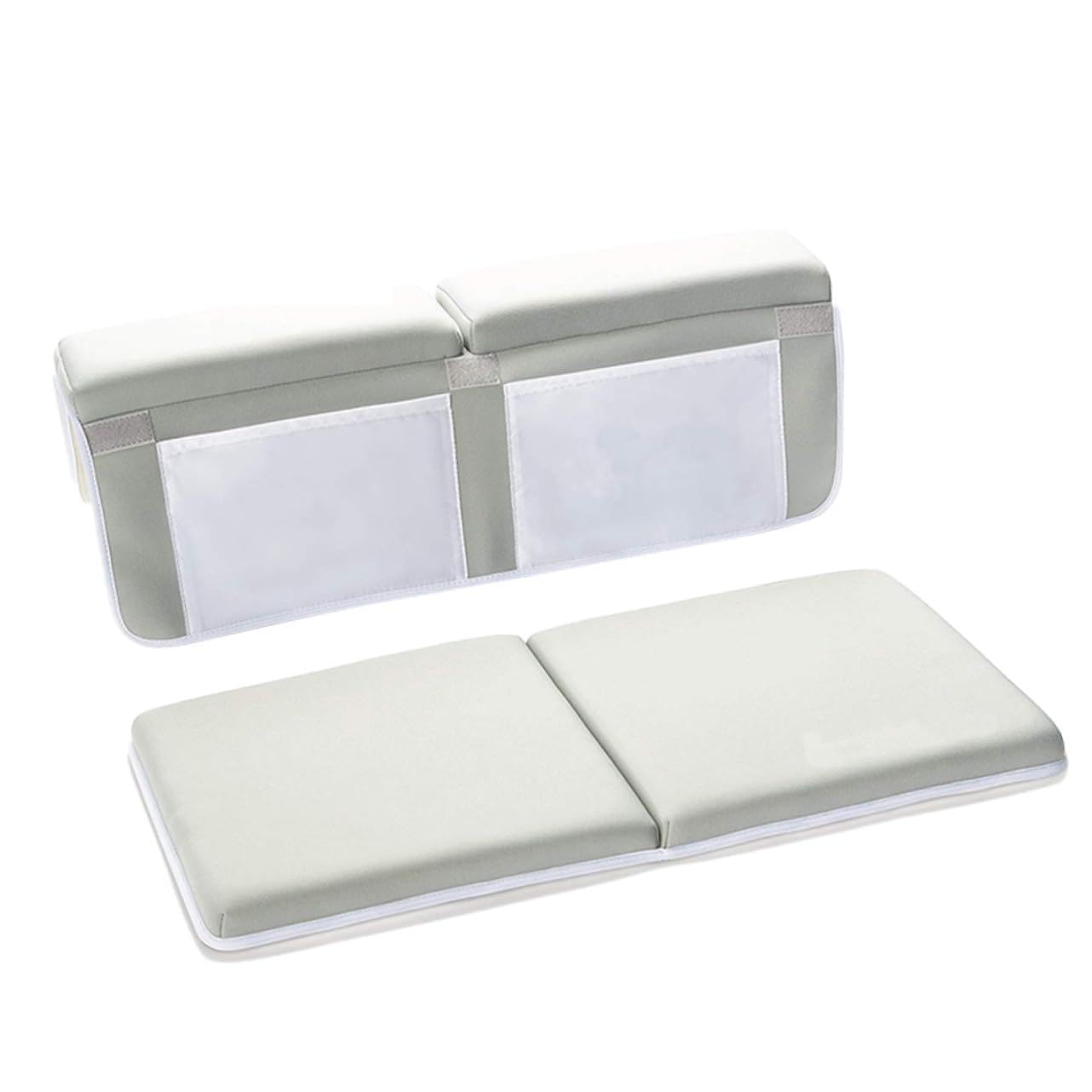 Cuscino Antiscivolo per Ginocchia da Vasca da Bagno con Ventose Forti Pieghevole Tasche Organizer per Shampoo e Giochi Tappetino Confortevole Protezione Ginocchia per Bagno