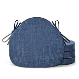 Shinnwa Set de 4 cojines para sillas de comedor, azul marino