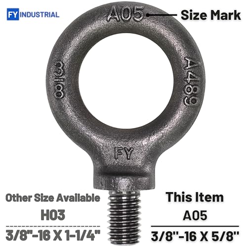 Image of 2 Pcs Lifting Shoulder Eye Bolts 3 /8 inch-16 X 5 /8 inch