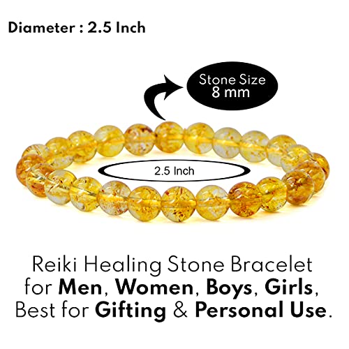Image of Certified Natural Crystal Stone 8 mm Round Beads Bracelet for Men & Women | Reiki Charged Gemstone Bracelet | Multiple Stone Variants Available
